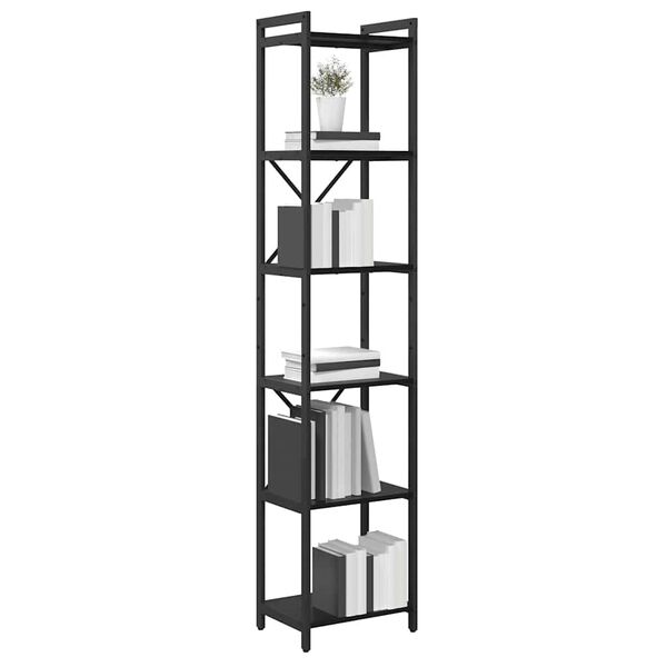 vidaXL B&uuml;cherregal Schwarz Eichen-Optik 40 x 30 x 189,5 cm