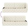 vidaXL Eckbettgestell mit Kopfteil Creme 80 x 200 cm Samt