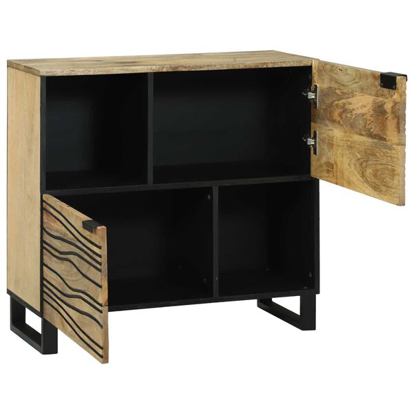 vidaXL Sideboard Braun 80 x 33 x 75 cm massives Mangoholz