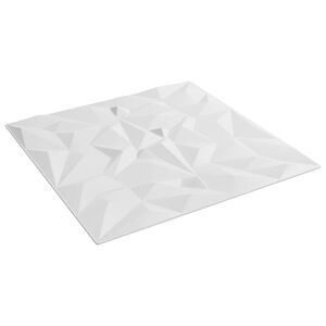 vidaXL Wandpaneele 12 stk. 50 x 50 cm Wei&szlig; XPS Schaum