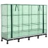 vidaXL Gartenplanter mit Gew&auml;chshausabdeckung und R&auml;dern 4 Stk. Wei&szlig;