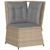 vidaXL 7-tlg. Garten-Lounge-Set mit Kissen Beige Poly Rattan