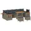 vidaXL Gartensofa-set mit Kissen 13 pcs Grau Poly-Rattan