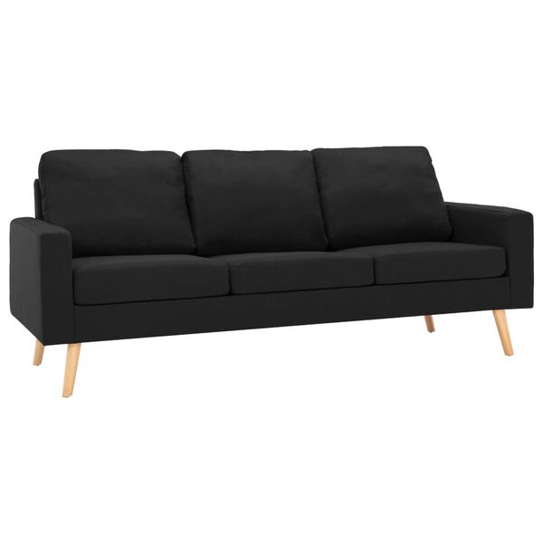 vidaXL 3-tlg. Sofagarnitur Stoff Schwarz