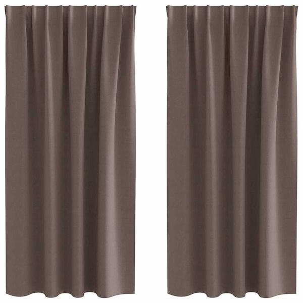 vidaXL Verdunkelungs-Vorh&auml;nge mit Ringen 2 pcs Dunkelbraun