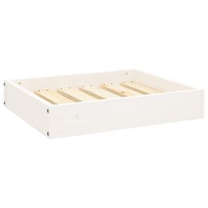 vidaXL Hundebett Wei&szlig; 51,5x44x9 cm Massivholz Kiefer