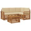 vidaXL Outdoor-Sofagarnitur 5 pcs Natur und Beige Massivholz Akazie