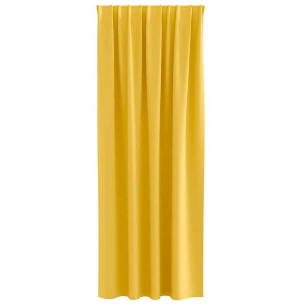 vidaXL Verdunkelungs-Vorh&auml;nge mit Ringen 2 pcs Senfgelb 245 x 140 cm