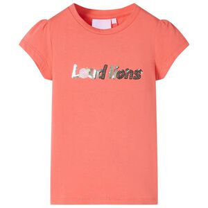 vidaXL Kinder-T-Shirt mit Fl&uuml;gel&auml;rmeln Koralle 116