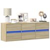 vidaXL TV-Wandschrank mit LED-Beleuchtung Sonoma-Eiche 130x31x45 cm