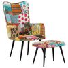 vidaXL Sessel mit Hocker Mehrfarbig Patchwork Canvas