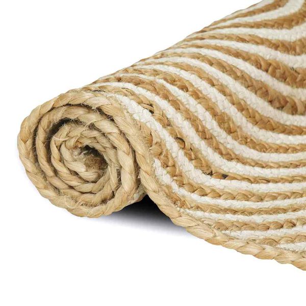 vidaXL Teppich Nat&uuml;rlich und Wei&szlig; 240 x 340 cm Jute