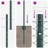 vidaXL Zaun mit Pfosten Gr&uuml;n 1,4 x 50 m Stahl und PVC