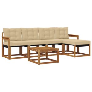vidaXL Outdoor-Sofagarnitur mit Kissen 6 pcs Natur und Beige