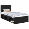 vidaXL Bettrahmen Uni Schwarz 90 x 190 cm Massives Kiefernholz