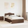 vidaXL Bettrahmen Braun Eichen-Optik 120 x 190 cm Massives Kiefernholz