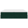 vidaXL Ottoman-Bett mit Matratzen Dunkelgr&uuml;n 200x200 cm Samt