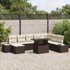 vidaXL Gartensofa-set mit Kissen 9 pcs Braun und Creme Poly-Rattan