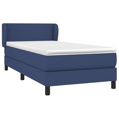 vidaXL Boxspringbett mit Matratze Blau 80x200 cm Stoff