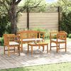 vidaXL M&ouml;belset mit Kissen 4 pcs Natur Massivholz Akazie