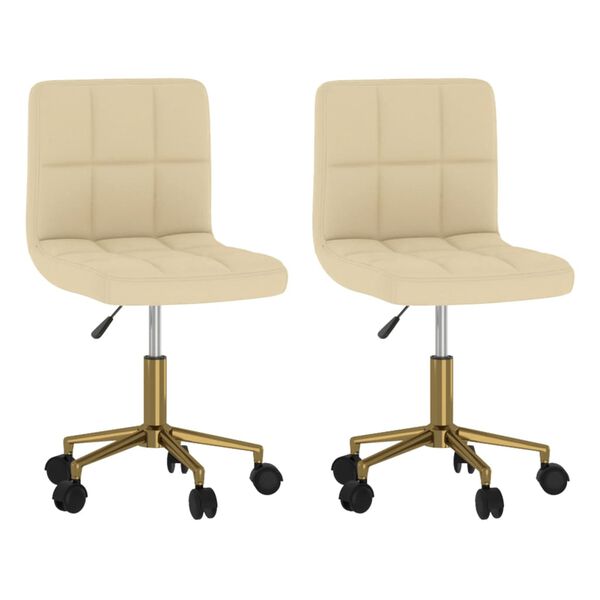 vidaXL Esszimmerst&uuml;hle 2 Stk. Drehbar Creme Samt