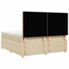 vidaXL Boxspringbett mit Matratze Creme 180x200 cm Stoff
