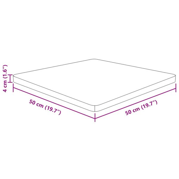 vidaXL Tischplatte Quadratisch Hellbraun 50x50x4cm Behandelte Eiche
