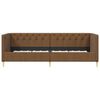 vidaXL Tagesbett mit Matratze USB Braun Stoff 90x200 cm
