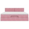 vidaXL Ottoman-Bett mit Matratze & LEDs Rosa 160x200 cm Samt