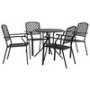 vidaXL Gartenstuhl-Set 5-tlg. Stapelbar Pulverbeschichteter Stahl