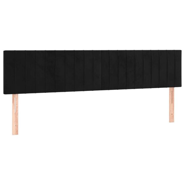 vidaXL LED Kopfteil Schwarz 160x5x78/88 cm Samt