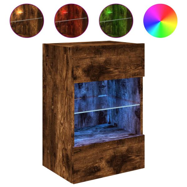 vidaXL TV-Wandschrank mit LED-Leuchten R&auml;uchereiche 40x30x60,5 cm