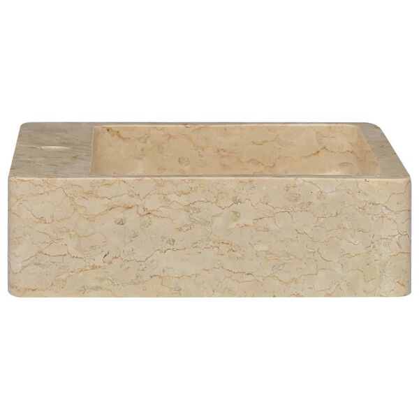 vidaXL Waschbecken Creme 40x40x12 cm Marmor