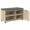 vidaXL Flurbank mit Kissen mit Regal Sonoma-Eiche 80 x 38 x 46 cm