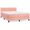 vidaXL Boxspringbett mit Matratze Rosa 140x190 cm Samt