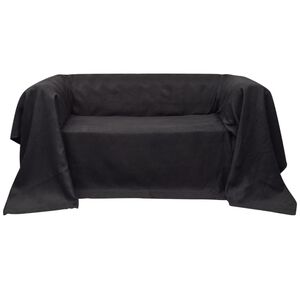 Micro-Suede Sofa&uuml;berwurf Tagesdecke Anthrazit 270 x 350 cm