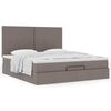 vidaXL Ottoman-Bett mit Matratze Taupe 180x200 cm Stoff