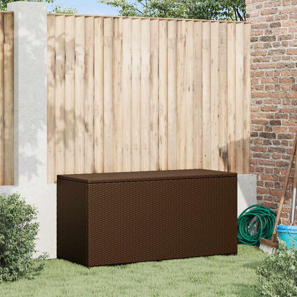 vidaXL Garten-Auflagenbox Braun 120x50x60 cm Poly Rattan