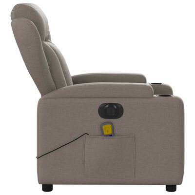 vidaXL Massagesessel Elektrisch Taupe Stoff