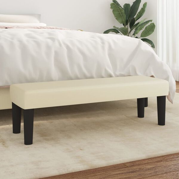 vidaXL Sitzbank Creme 100x30x30 cm Kunstleder