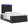 vidaXL Ottoman-Bett mit Matratzen & LEDs Schwarz 120x200 cm Samt