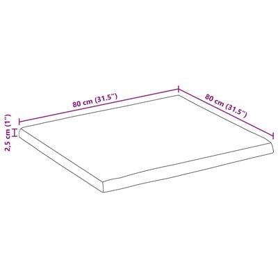 vidaXL Tischplatte mit Baumkante 80x80x2,5 cm Massivholz Mango