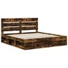 vidaXL Bettrahmen Ger&auml;ucherte Eiche 200 x 200 cm Massives Kiefernholz