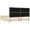 vidaXL Bettgestell mit Kopfteil Creme 200 x 200 cm Stoff