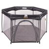 437046 DERYAN Tragbarer Laufstall 135x135x75 cm Schwarz