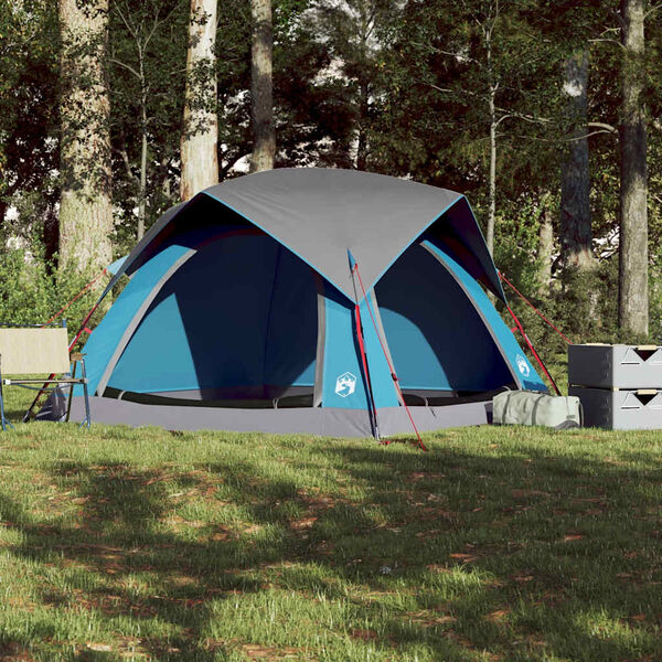 vidaXL Campingzelt 4 Personen Blau Wasserdicht