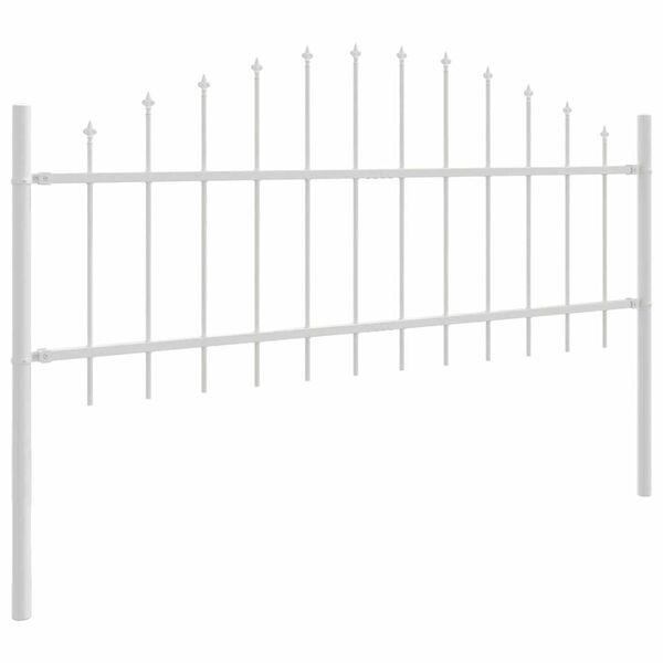 vidaXL Gartenzaun 8 pcs Wei&szlig; 170 x 140 cm Pulverbeschichteter Stahl