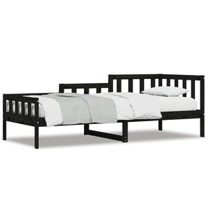 vidaXL Tagesbett Schwarz 90x190 cm Massivholz Kiefer