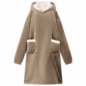 vidaXL Decken-Hoodie Kamel S Fleece und Flanell