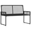 vidaXL Bank Outdoor mit Kissen Schwarz und T&uuml;rkis 118 x 55 x 82 cm
